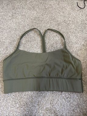 Olive Green Lightweight Strappy Sports Bralette